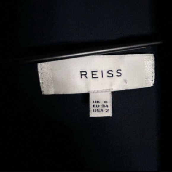 Reiss Lyon Faux Wrap Dress in Dark Navy Size 2 - Picture 8 of 12